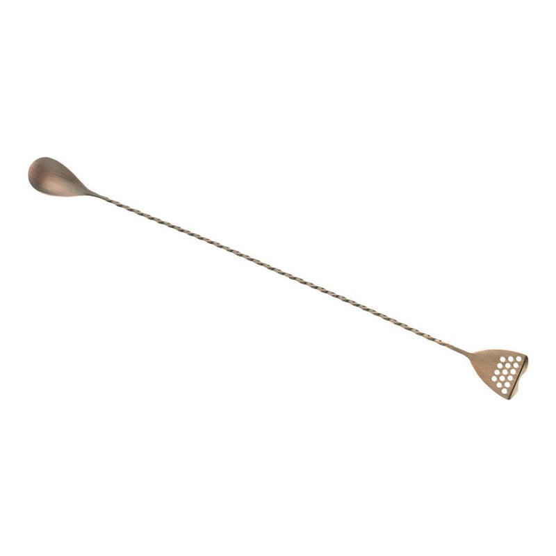 Barfly Bar Spoon with Strainer End, 15 3/4" (40.0 Cm), Antique Copper - Image 2